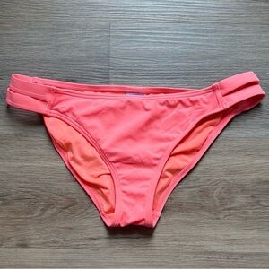Coco Rave Neon Coral Pink Swim Bikini Bottom Size L NWOT